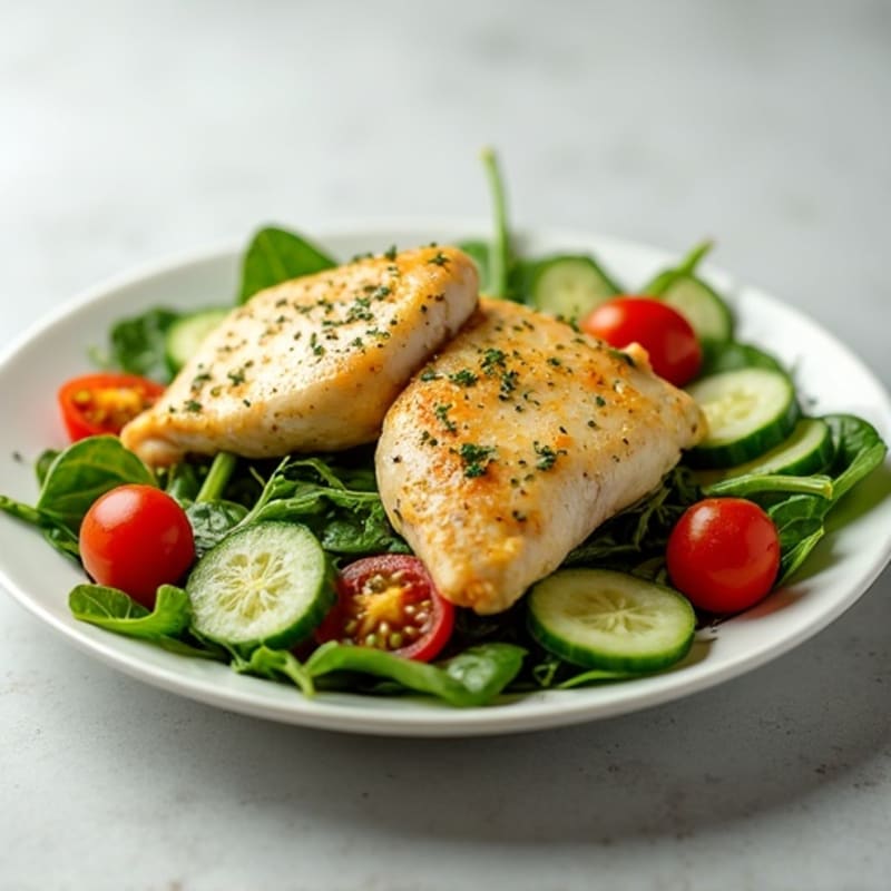 Lemon-Herb Chicken & Fresh Veggie Salad