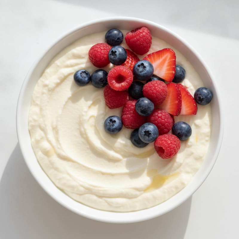 Silky Greek Yogurt Protein Pudding with Berries