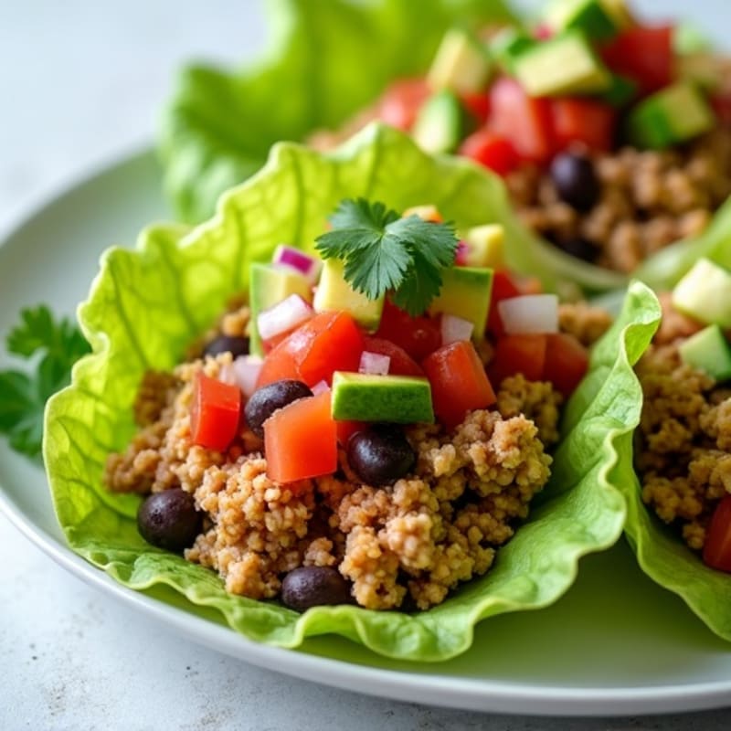 Spicy Turkey Taco Lettuce Cups with Fresh Salsa