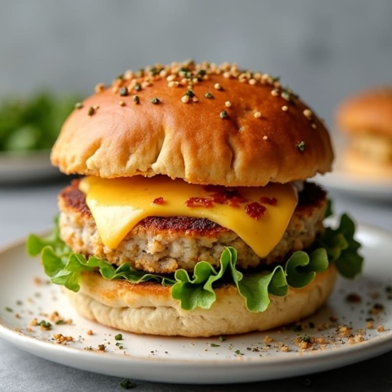 Crispy Baked Mozzarella-Stuffed Turkey Burger
