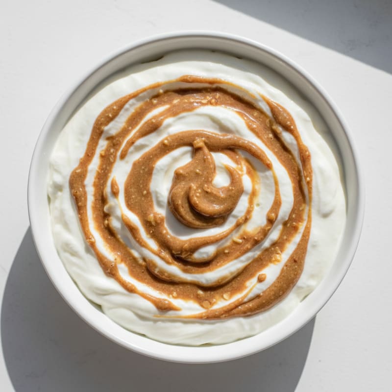 Silky Greek Yogurt Protein Pudding with Almond Butter Swirl