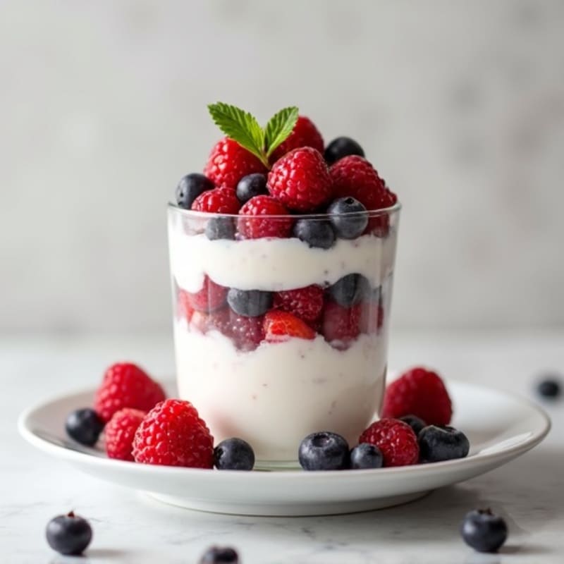 Greek Yogurt Protein Parfait with Mixed Berries