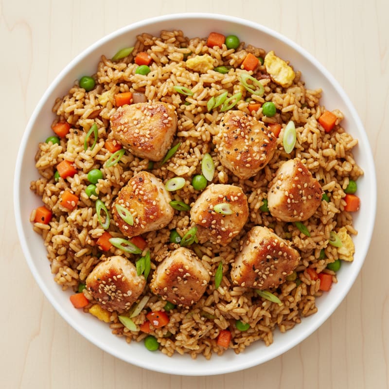 Crispy Sesame-Ginger Chicken Fried Rice