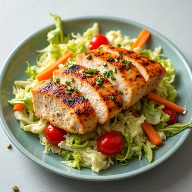 Grilled Chicken Breast with Crunchy Cabbage Slaw