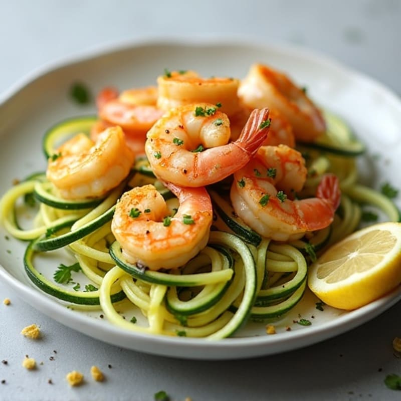 Pan-Seared Lemon Garlic Butter Shrimp with Zucchini Noodles