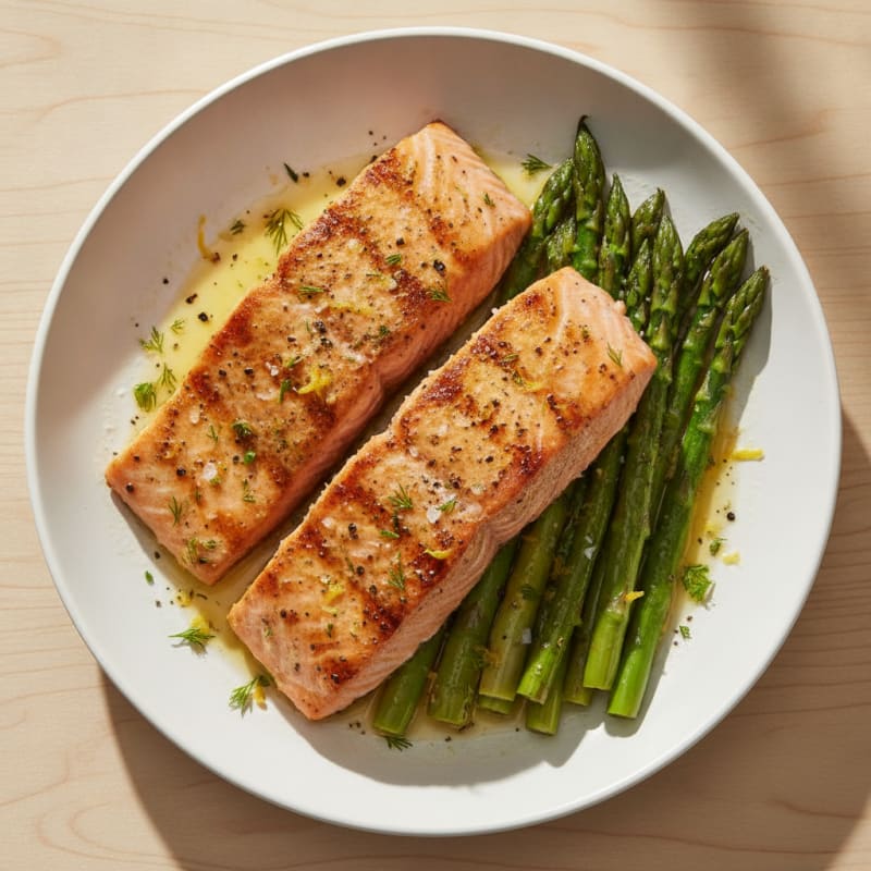 Lemon Herb Grilled Salmon with Asparagus