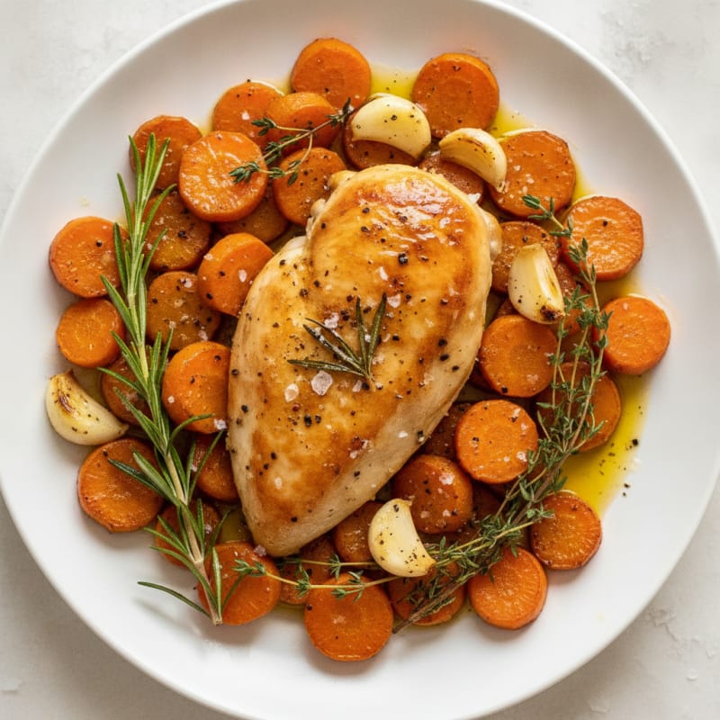 Garlic Herb Roasted Chicken with Root Vegetables