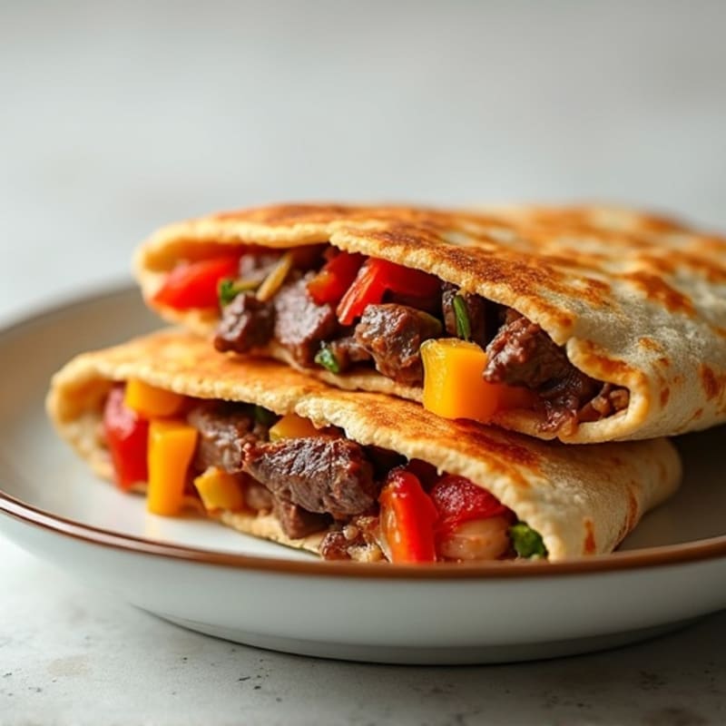 Crispy Steak and Veggie Quesadillas