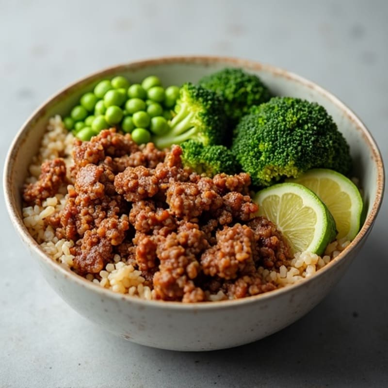 Lean Beef and Crispy Broccoli Rice Bowl