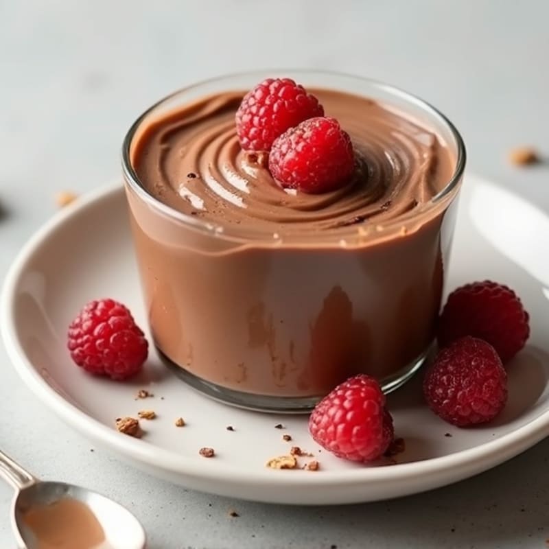Silky Chocolate Protein Pudding with Almond Butter Swirl