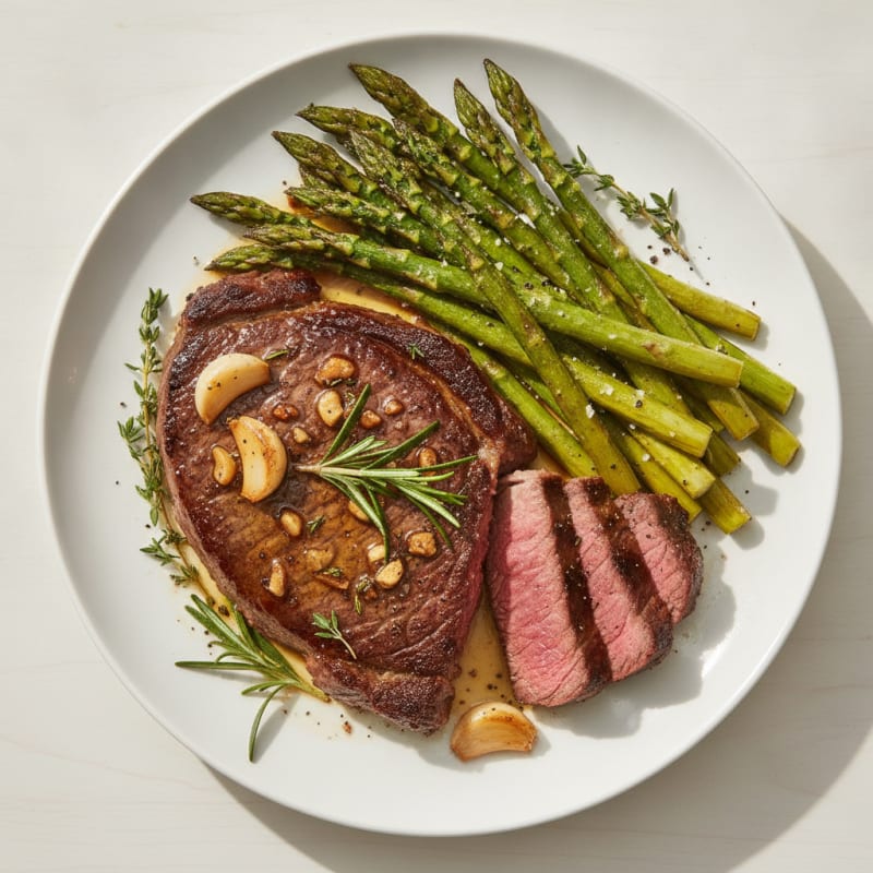 Garlic Herb Steak with Roasted Asparagus