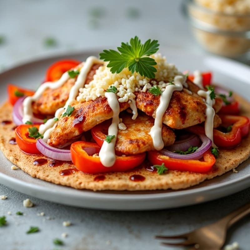 Sheet Pan BBQ Ranch Chicken Flatbread