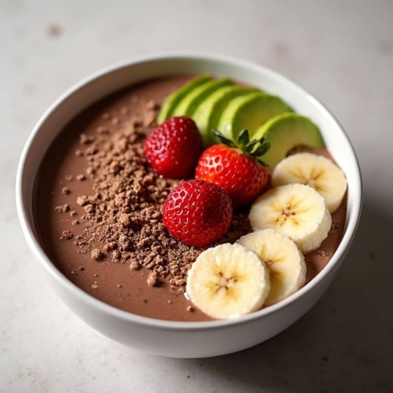 Creamy Dark Chocolate Protein Smoothie Bowl