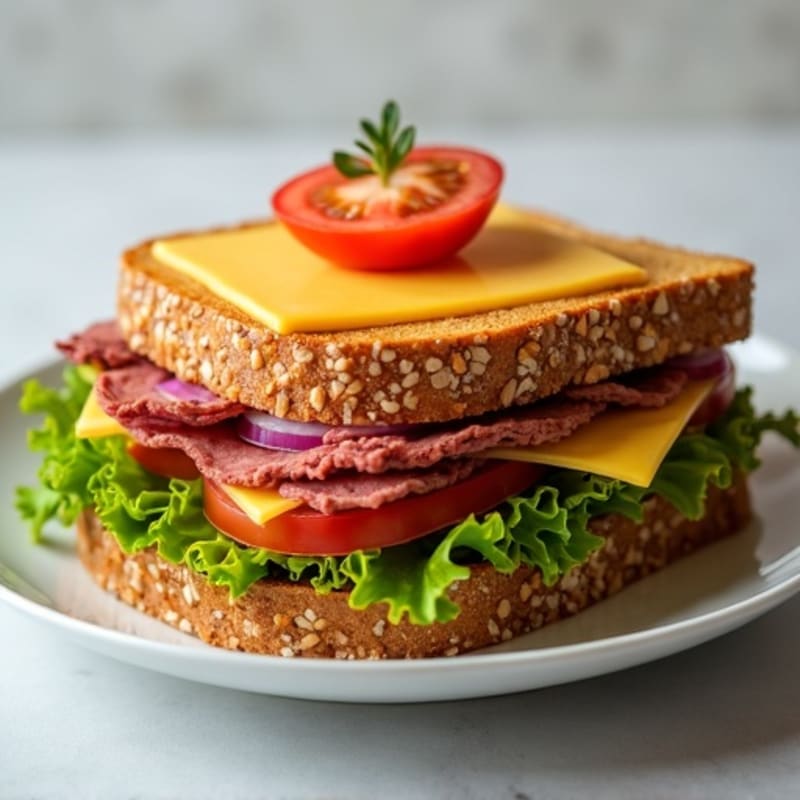 Lean Roast Beef and Sharp Cheddar Open-Face Sandwich