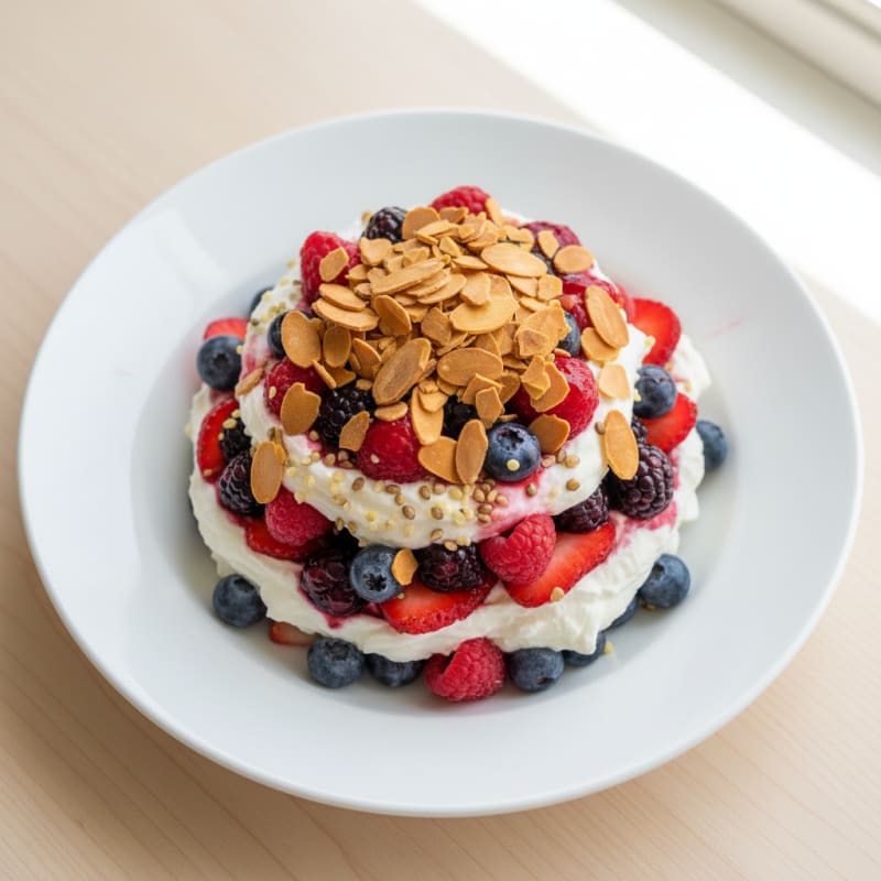 Greek Yogurt Protein Parfait with Mixed Berries
