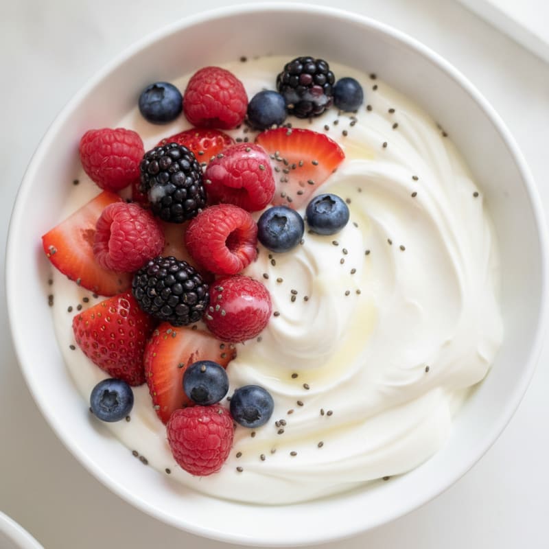 Silky Greek Yogurt Protein Pudding with Berries