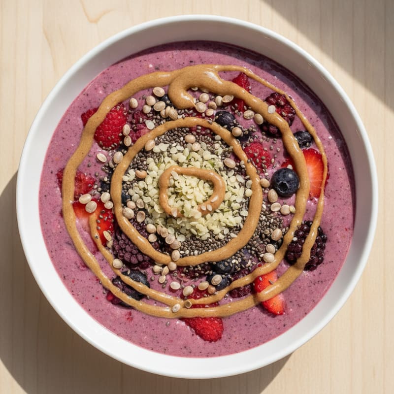 Silky Tofu and Berry Protein Smoothie Bowl