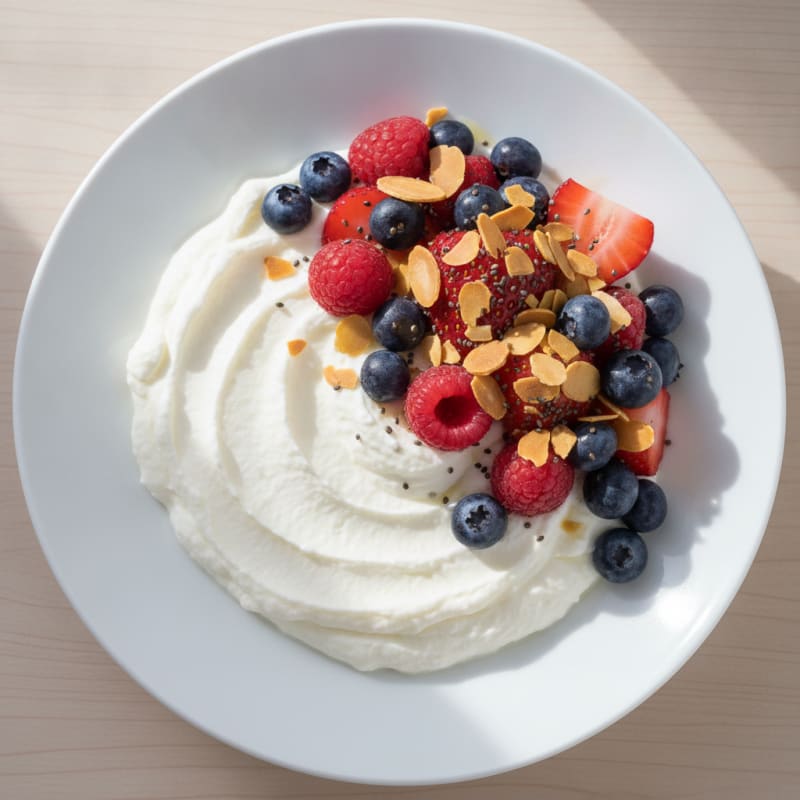 Silky Greek Yogurt Protein Pudding with Mixed Berries