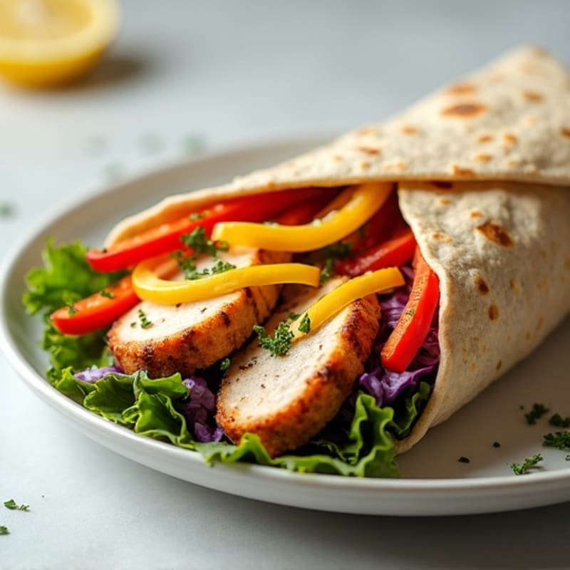 Grilled Chicken and Fresh Crunchy Veggie Wrap
