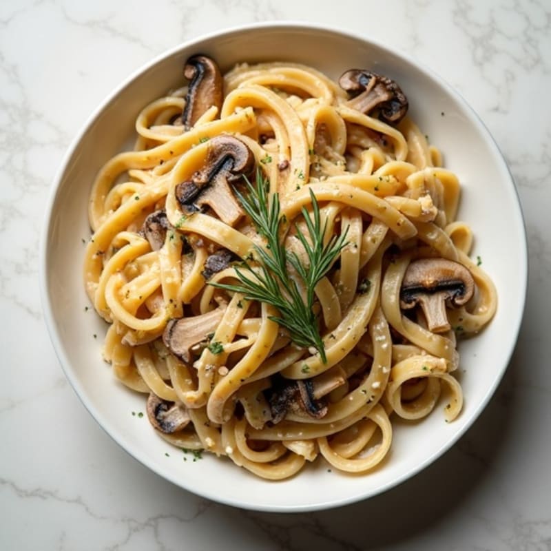 Healthy Creamy Truffle Mushroom Pasta