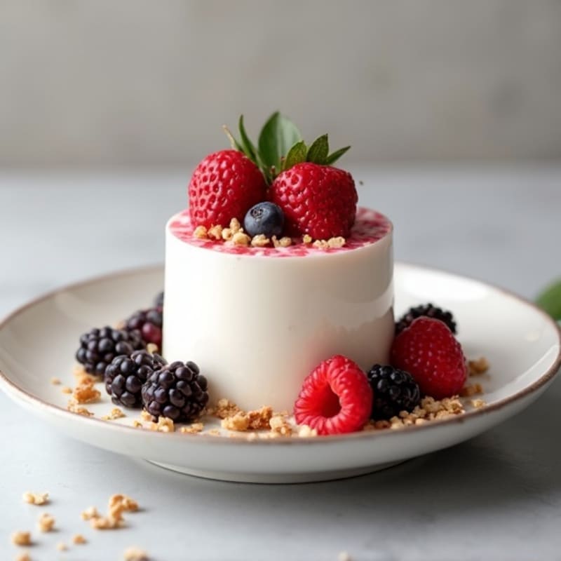 Greek Yogurt Protein Mousse with Mixed Berries