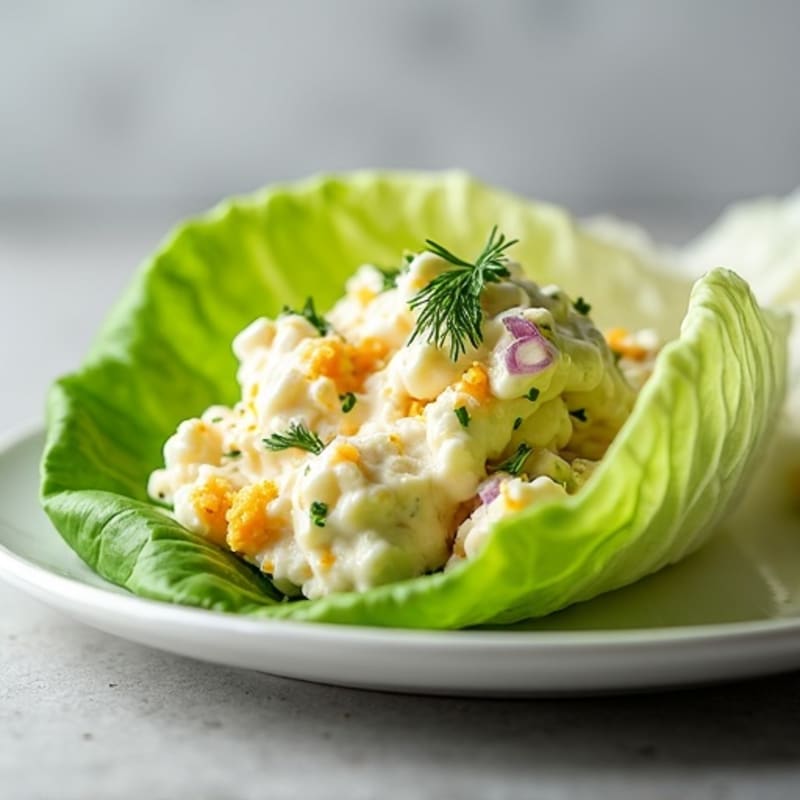 Creamy Greek Yogurt Egg Salad Lettuce Wrap