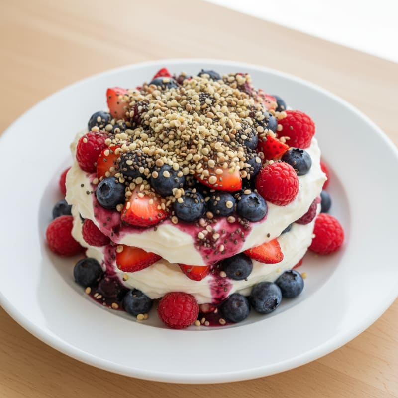 Greek Yogurt Protein Parfait with Mixed Berries