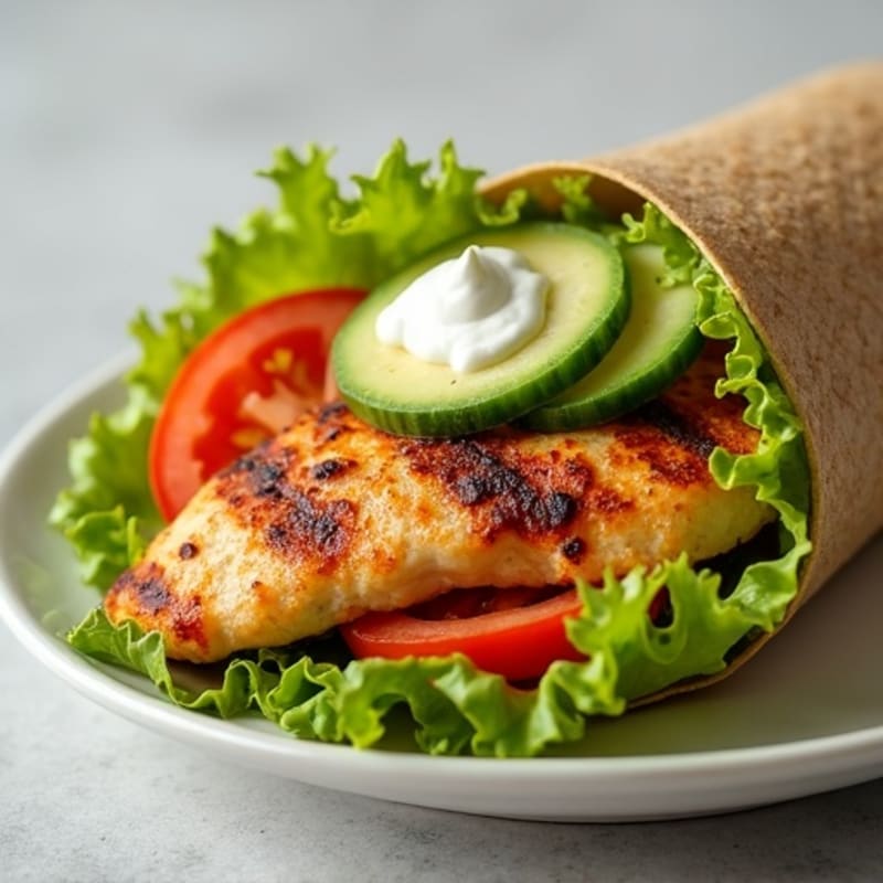 Crispy Grilled Chicken and Fresh Veggie Wrap