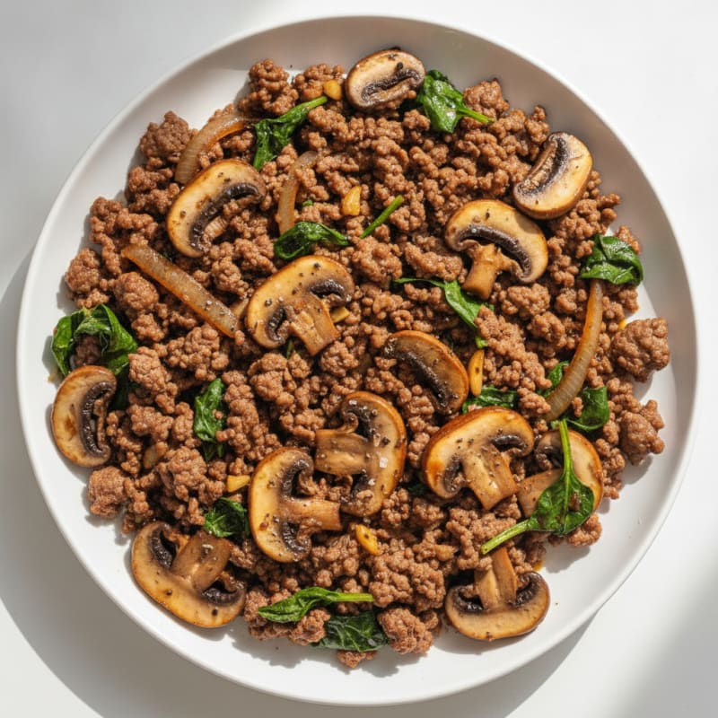 Savory Ground Beef and Mushroom Skillet