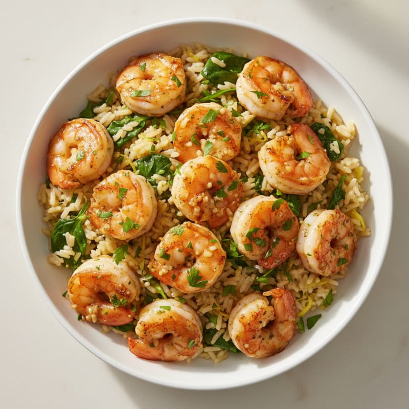 Garlic Shrimp with Lemon-Herb Rice