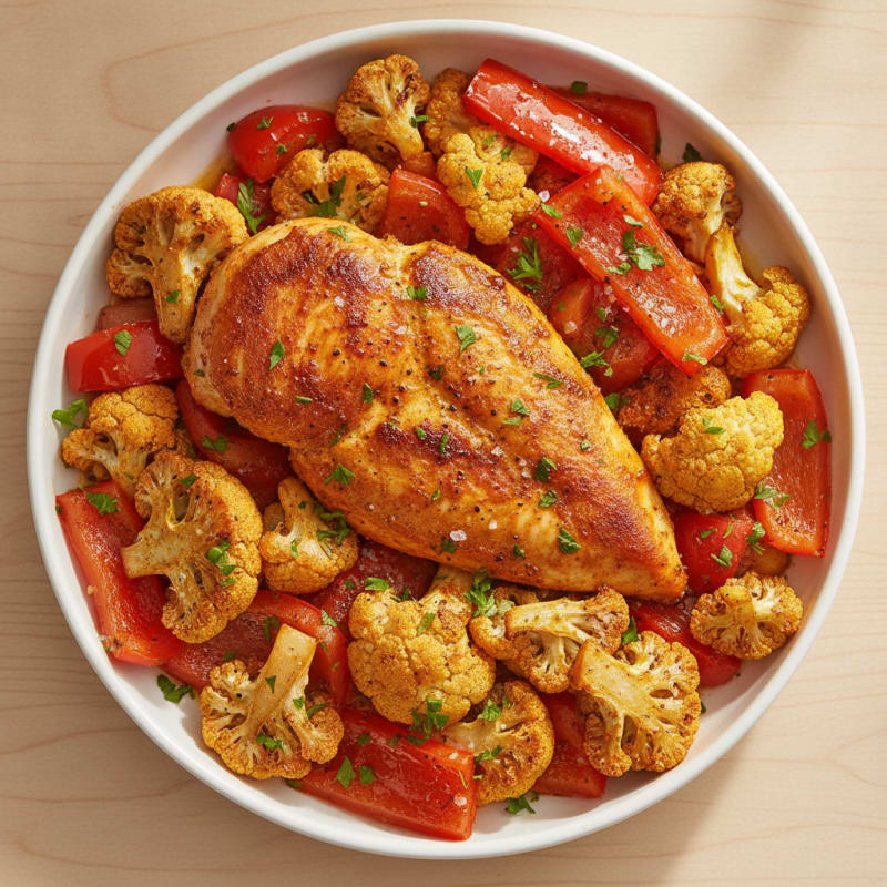 Spicy Harissa Chicken with Roasted Vegetables