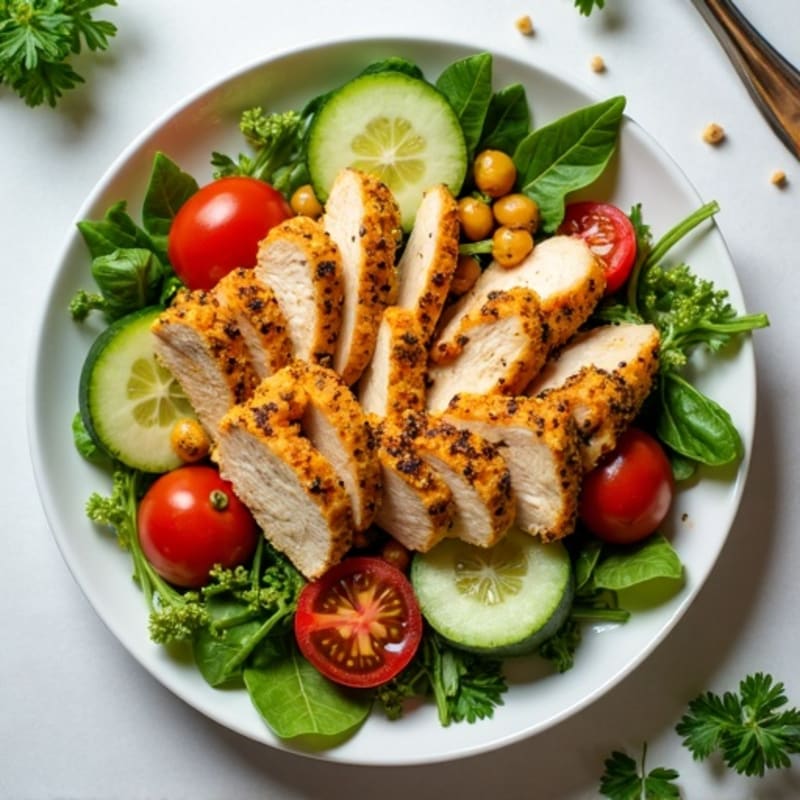 Lemon Herb Chicken and Crispy Chickpea Salad