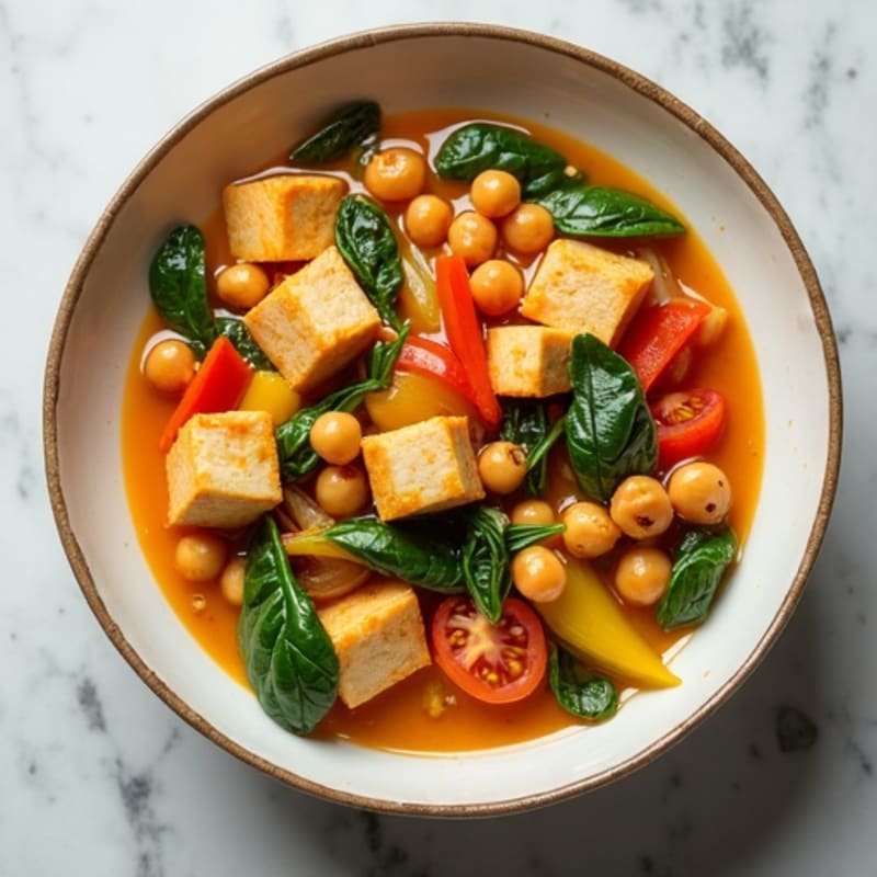 Creamy Spiced Coconut Chickpea and Fresh Vegetable Stew