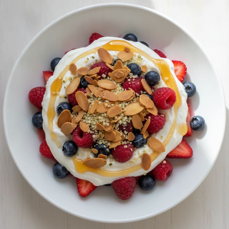 Greek Yogurt Protein Parfait with Mixed Berries