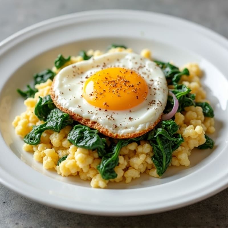 Egg White and Cottage Cheese Scramble with Spinach