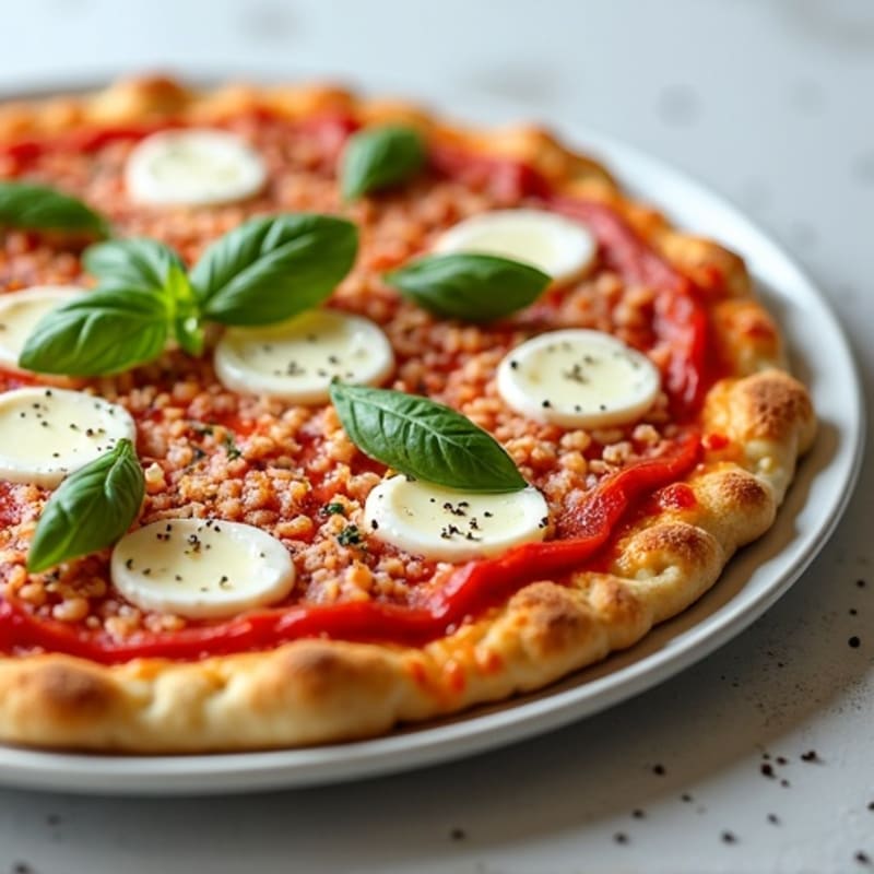 Lean Ground Turkey Pizza with Melted Mozzarella