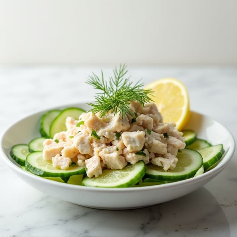 Greek Yogurt with Chopped Chicken and Cucumber