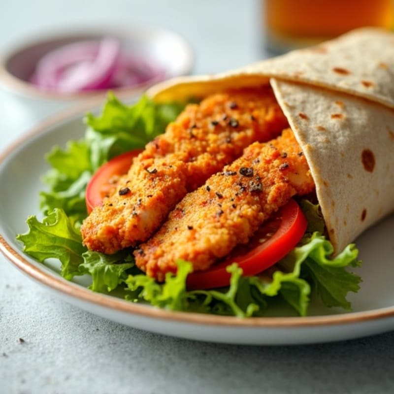 Crispy Buffalo Chicken Wrap with Fresh Veggies