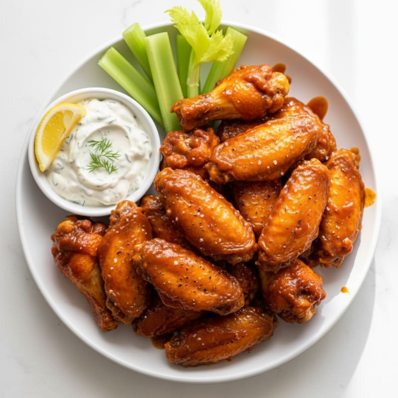 Crispy Buffalo Chicken Wings with Zesty Ranch