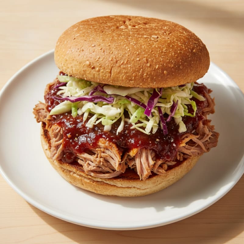 Slow-Cooked Pork Barbecue Sandwich