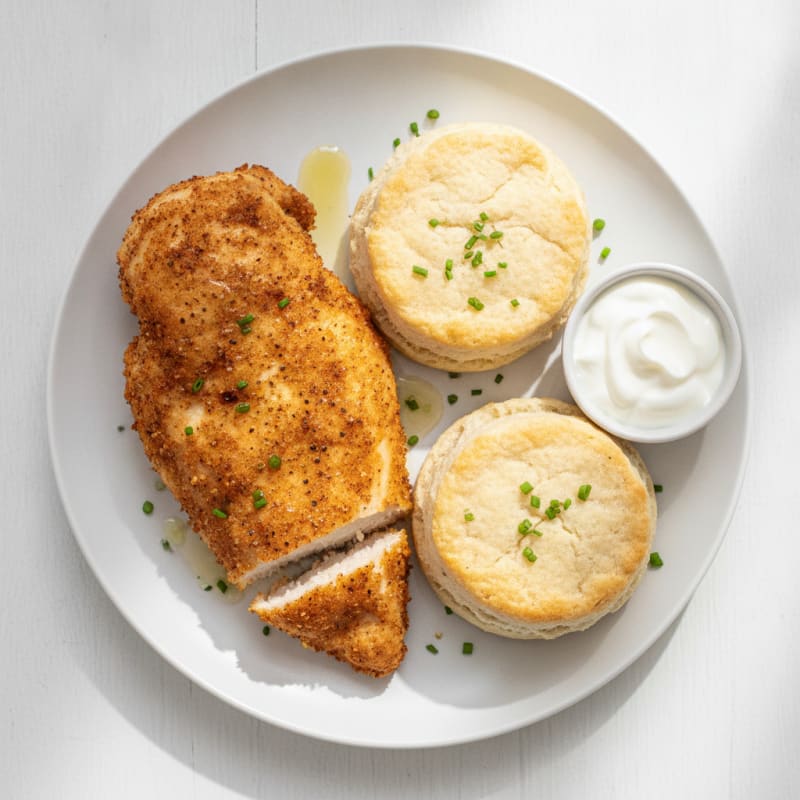 Buttermilk Fried Chicken with Fluffy Biscuits