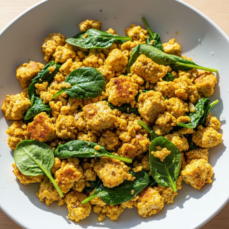Savory Tofu Scramble with Spinach