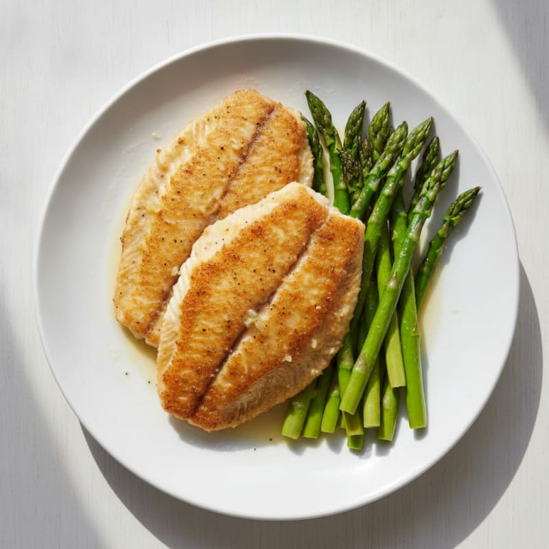Seared Tilapia with Roasted Asparagus
