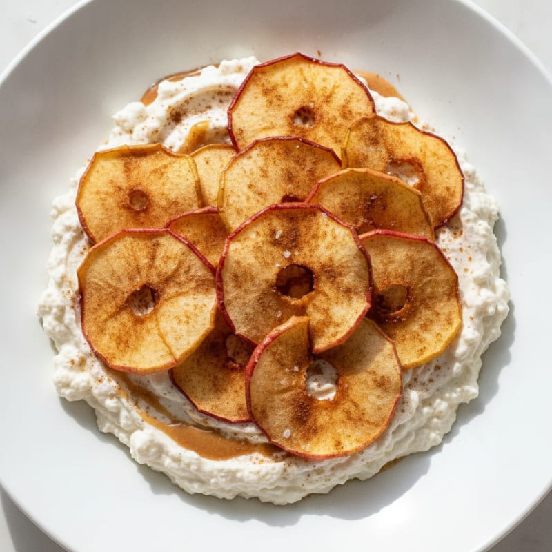 Baked Apple Chips with Cinnamon Protein Bowl