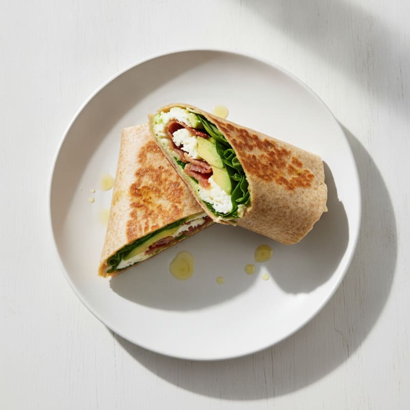Crispy Turkey Bacon and Egg White Breakfast Wrap