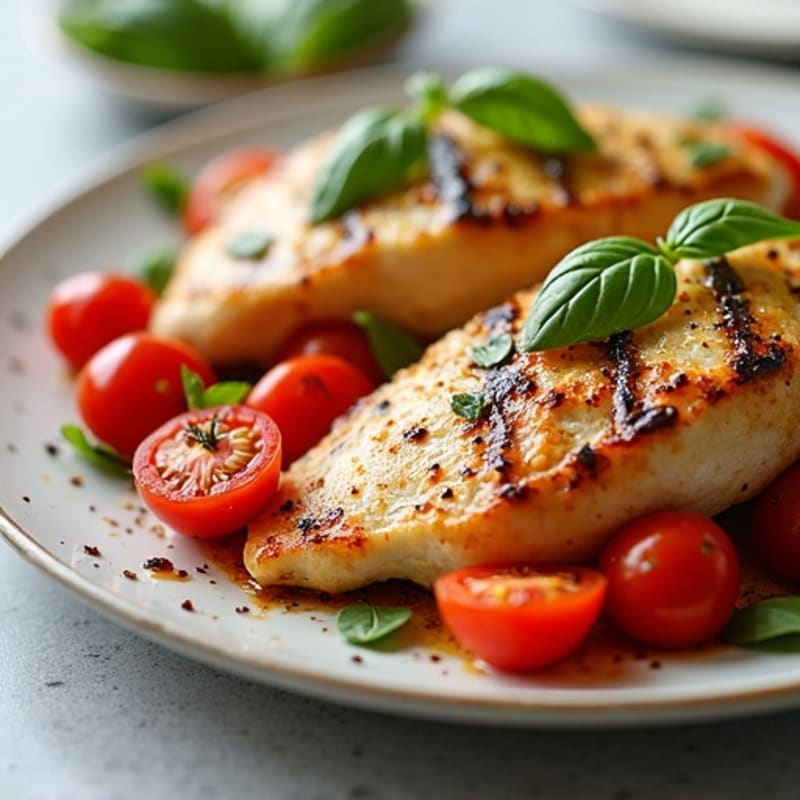 Sheet Pan Chicken with Roasted Tomatoes, Fresh Mozzarella, and Basil