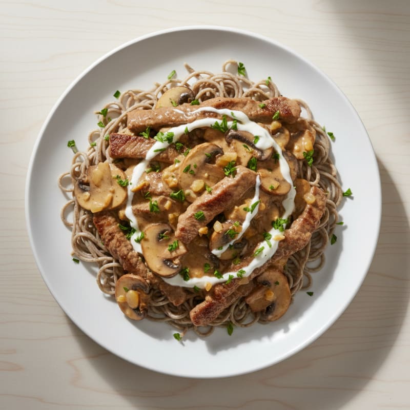 Tender Creamy Beef Stroganoff with Mushrooms