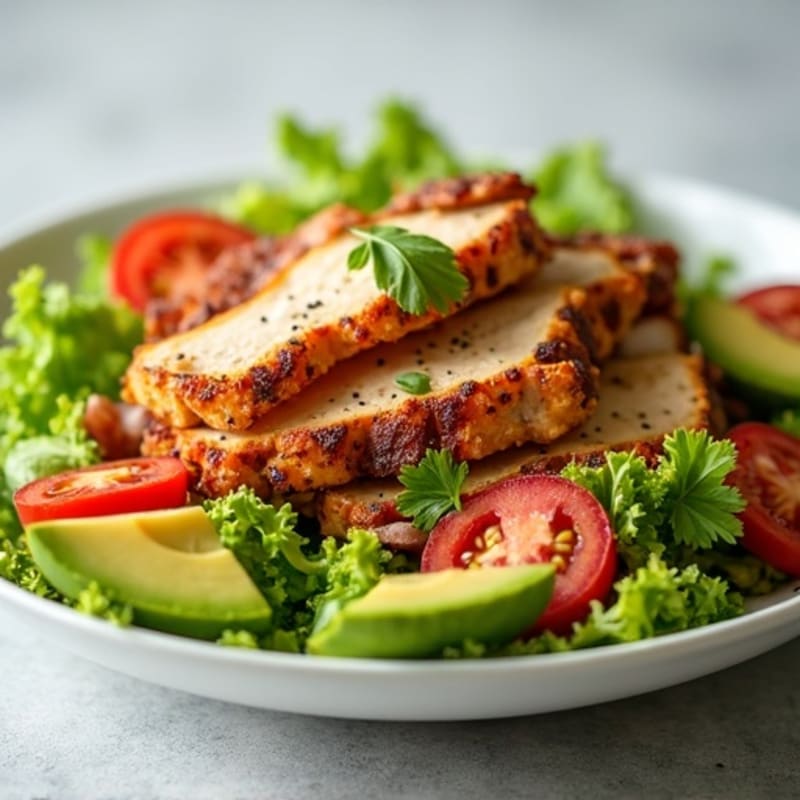Crispy Chicken BLT Salad with Creamy Avocado Dressing