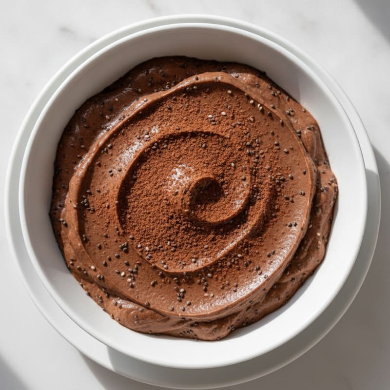 Silky Chocolate Protein Pudding with Chia Seeds