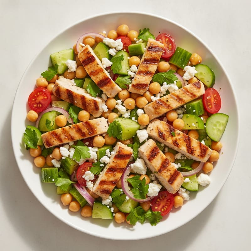 Mediterranean Chickpea and Cucumber Salad